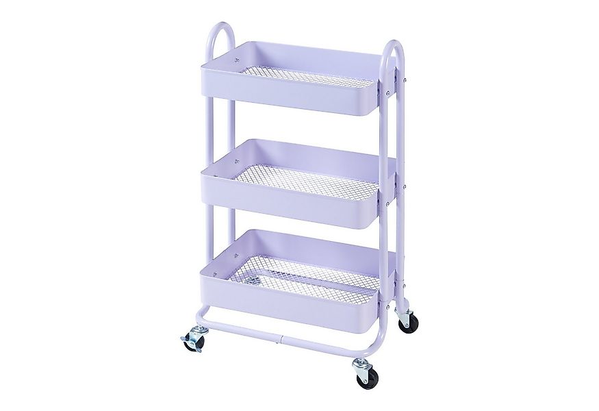 en.casa Küchenwagen, »Pyhäntä« Stahl mit 3 Ebenen Lila günstig online kaufen