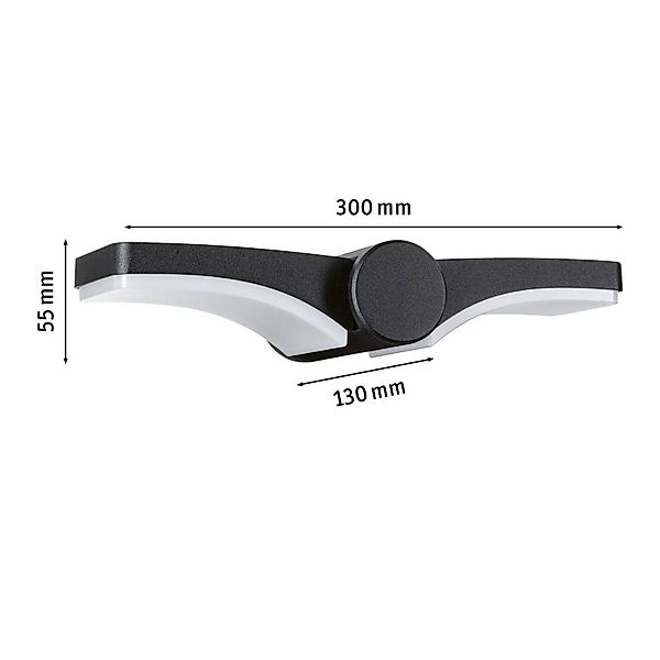 Paulmann LED-Außenwandlampe Pekana, anthrazit 30 cm Alu IP44 günstig online kaufen