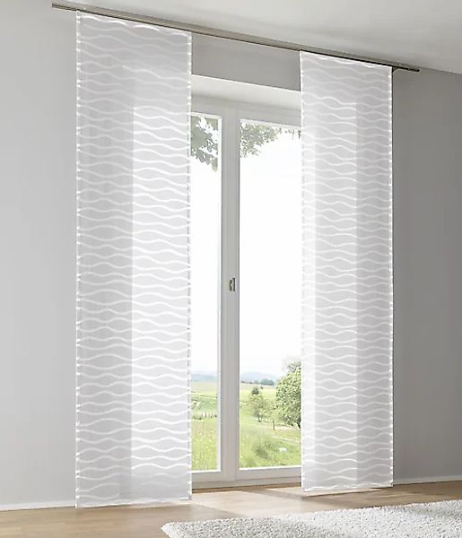 Kutti Schiebegardine »Enya«, (1 St.), Ausbrenner Welle transparent uni günstig online kaufen