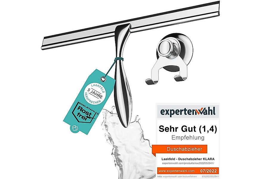 Laakfeld Duschabzieher Extra Breit, 30,5cm Abzieher aus Edelstahl mit Silik günstig online kaufen