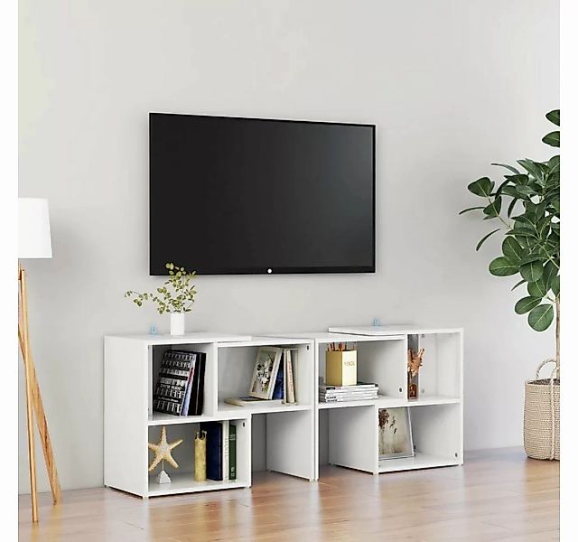 furnicato TV-Schrank Hochglanz-Weiß 104x30x52cm Holzwerkstoff günstig online kaufen
