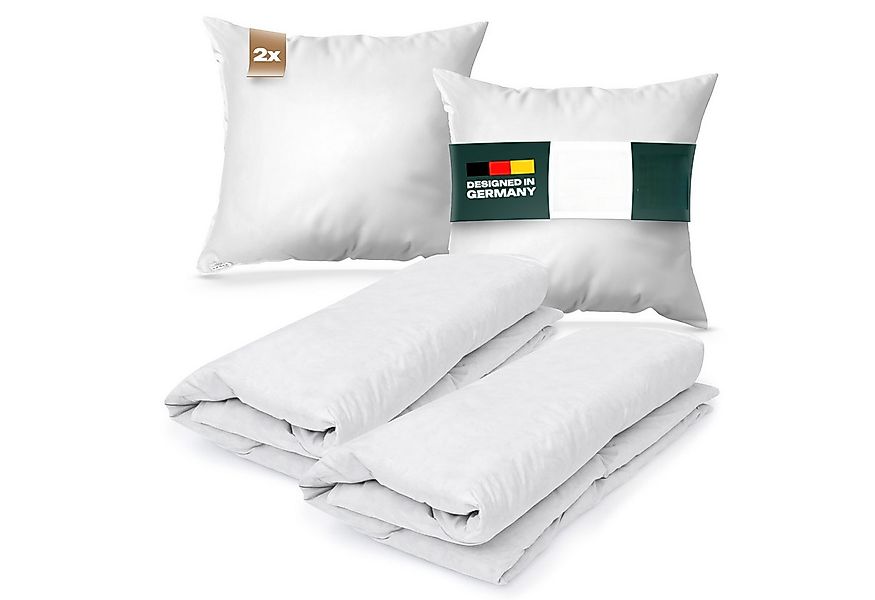 Waidmeister Federbettdecke Feder-/Daunenbettdecke + Kopfkissen Bettenset 4t günstig online kaufen