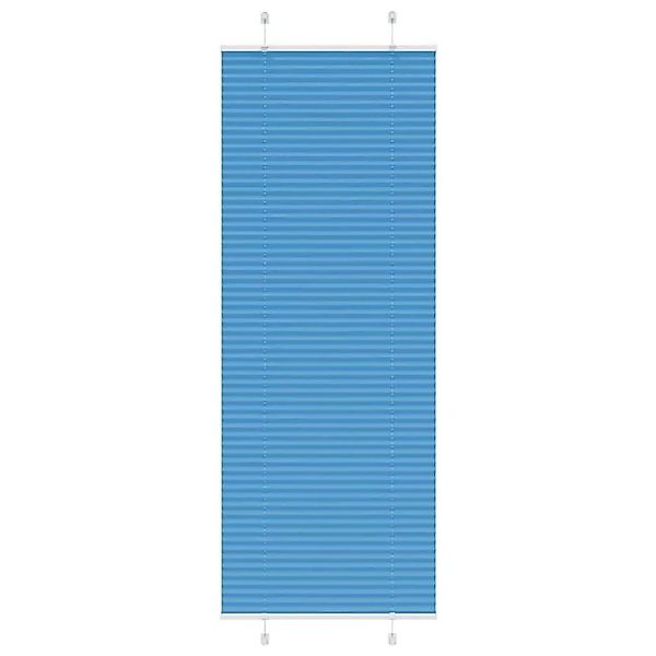 vidaXL Plissee Blau 75x200 cm Stoffbreite 74,4 cm Polyester 4015206 günstig online kaufen
