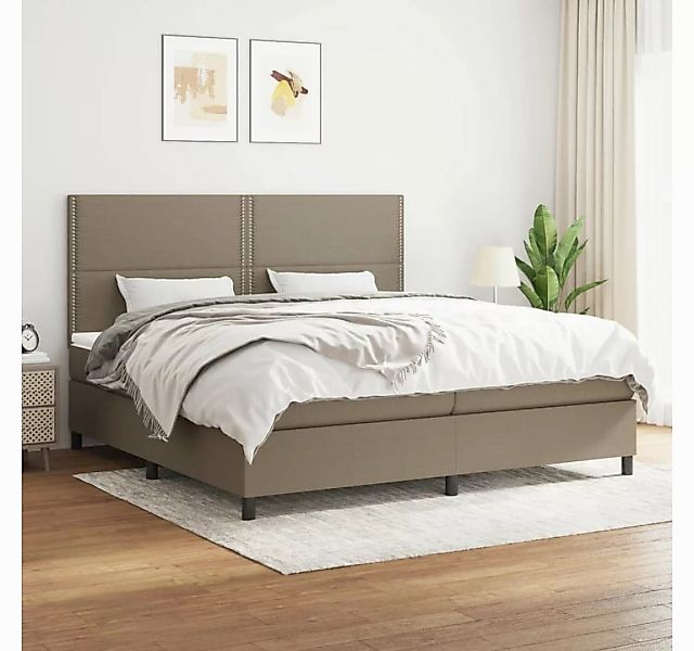 vidaXL Boxspringbett Boxspringbett mit Matratze Taupe 200x200 cm Stoff Bett günstig online kaufen