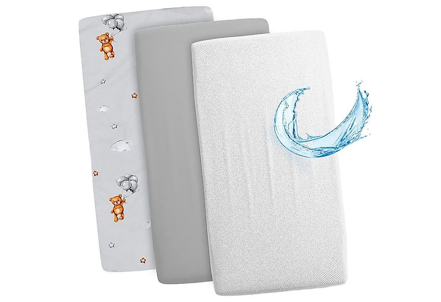 Totsy Baby Spannbettlaken Spannbettlaken Kinderwagen Set 90x55 cm 3er günstig online kaufen