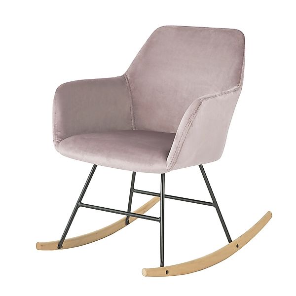 SoBuy Schaukelsessel Schaukelstuhl Relaxstuhl aus Samt und Buche FST68-P günstig online kaufen