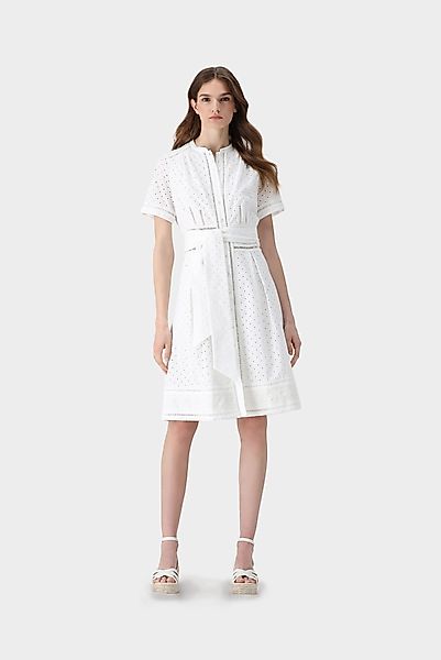 Knielanges Kleid mit Lochstickerei günstig online kaufen