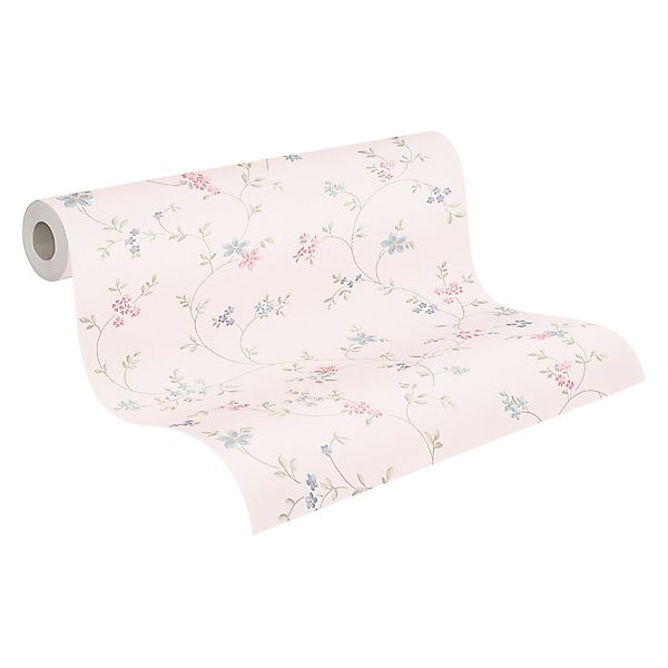 Bricoflor Shabby Chic Vintage Tapete mit Blumen Hell Ideal für Landhaus Küc günstig online kaufen