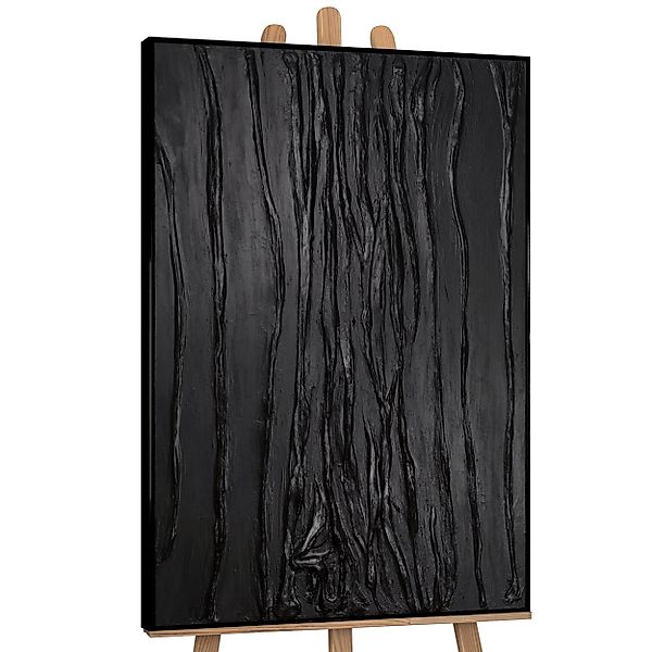YS-Art Gemälde Samt, Abstraktion, Schwarzes Leinwandbild,Ton günstig online kaufen