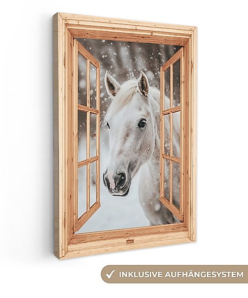 OneMillionCanvasses® Leinwandbild Fensterblick - Fenster - günstig online kaufen
