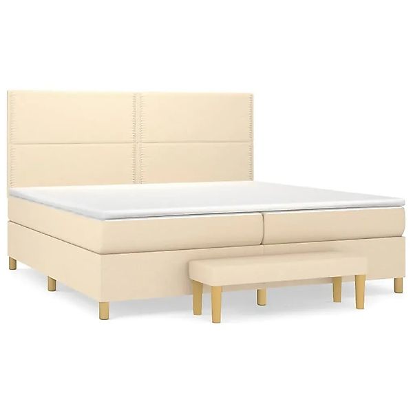vidaXL Boxspringbett mit Matratze Creme 200x200 cm Stoff1358314 günstig online kaufen