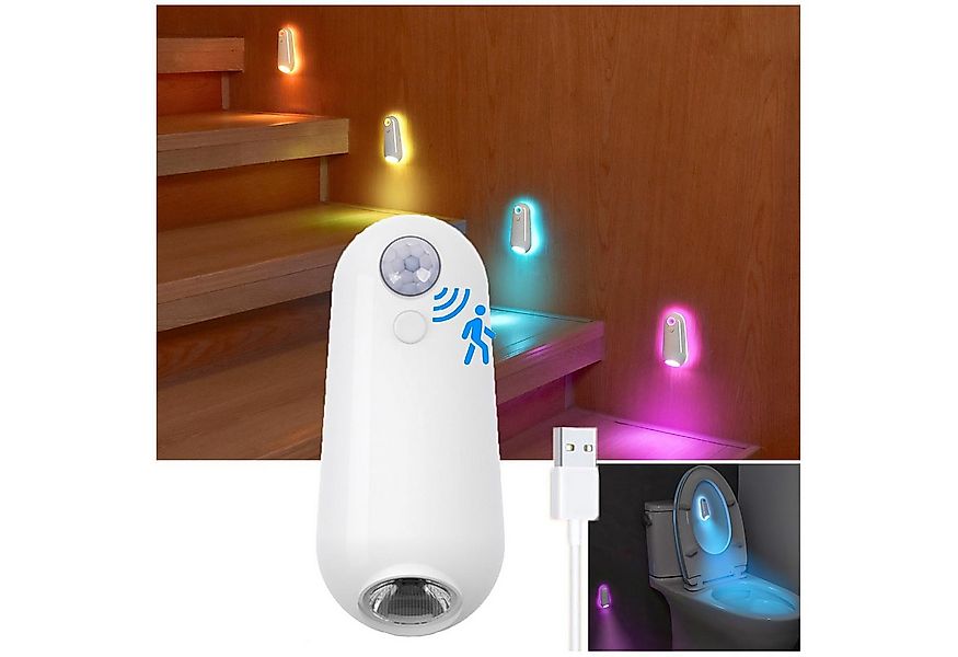 Jibenhome Nachtlicht Toilette Licht RGB WC-Nachtlicht Bewegungssensor USB T günstig online kaufen