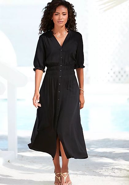 Buffalo Sommerkleid mit Smokeinsätzen, elastisches Blusenkleid, Strandkleid günstig online kaufen