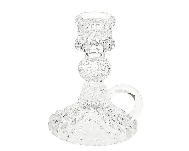 Kaemingk Kerzenhalter Glas-Kerzenhalter mit Henkel 10,5 cm für Stabkerzen 4 günstig online kaufen