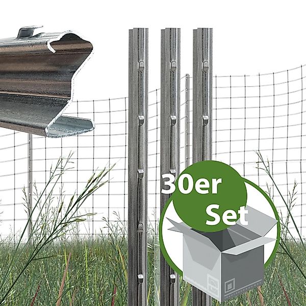 TRUTZHOLM Z Profil Zaunpfosten 150cm Feuerverzinkt 30x Zaunpfähle mit Haken günstig online kaufen