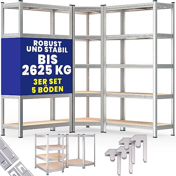 monzana Schwerlastregal, 3er Set Eckregal 2625 günstig online kaufen