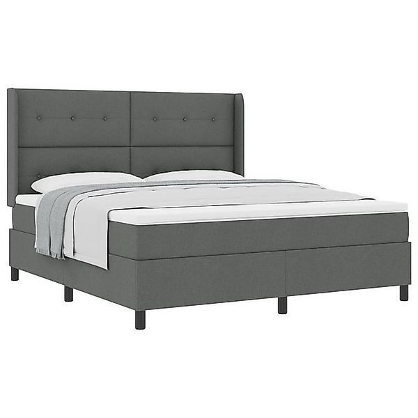vidaXL Bett Boxspringbett mit Matratze Dunkelgrau 180x200 cm Stoff (1-tlg) günstig online kaufen