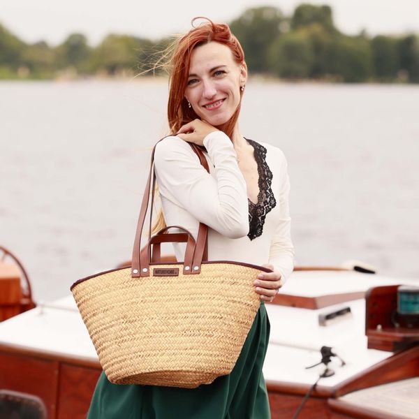 NATUREHOME Schultertasche Umhängetasche Shopper Korb Palmblatt, günstig online kaufen