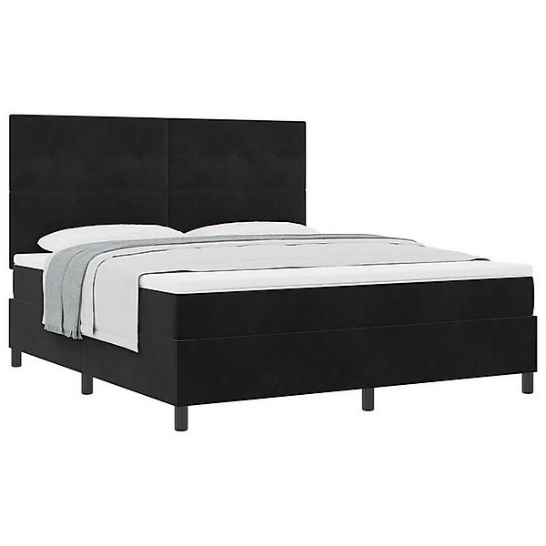vidaXL Bett Boxspringbett mit Matratze Schwarz Super King Samt (1-tlg) günstig online kaufen