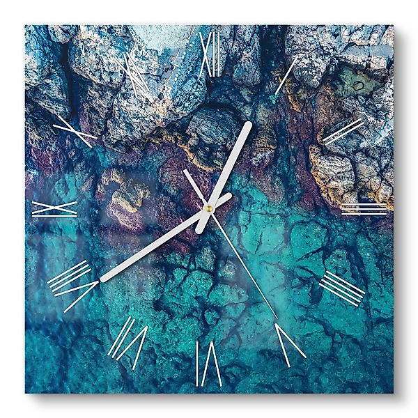 DEQORI Wanduhr 'Küstenfarbenspiel' (Glas Glasuhr modern günstig online kaufen