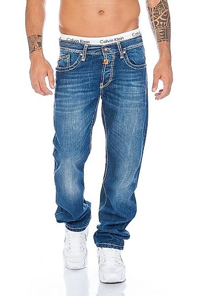 Cipo & Baxx Regular-fit-Jeans Herren Jeans mit modischen Nähten Stylische K günstig online kaufen