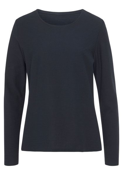 LASCANA Langarmshirt "mit Streifenstruktur" aus weicher Baumwoll-Qualität günstig online kaufen