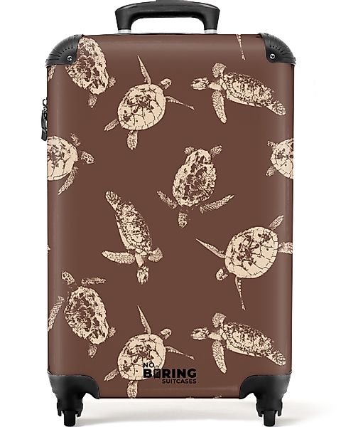 NoBoringSuitcases.com© Hartschalen-Trolley Braun mit Schildkrötenaufdruck 5 günstig online kaufen