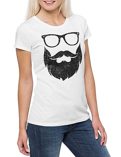 Urban Backwoods Print-Shirt Nerd Hipster Damen T-Shirt Barber Bart Beard Gl günstig online kaufen