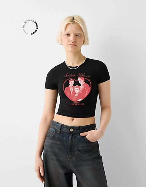 Bershka T-Shirt Gossip Girl Mit Kurzen Ärmeln Damen Xs Schwarz günstig online kaufen