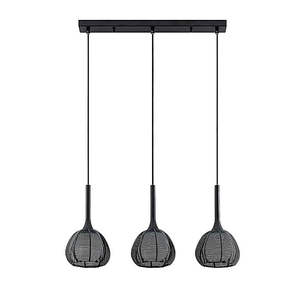 Lucande Pendelleuchte Tetira 9920007 Modern in Schwarz aus Metall 3-flammig günstig online kaufen