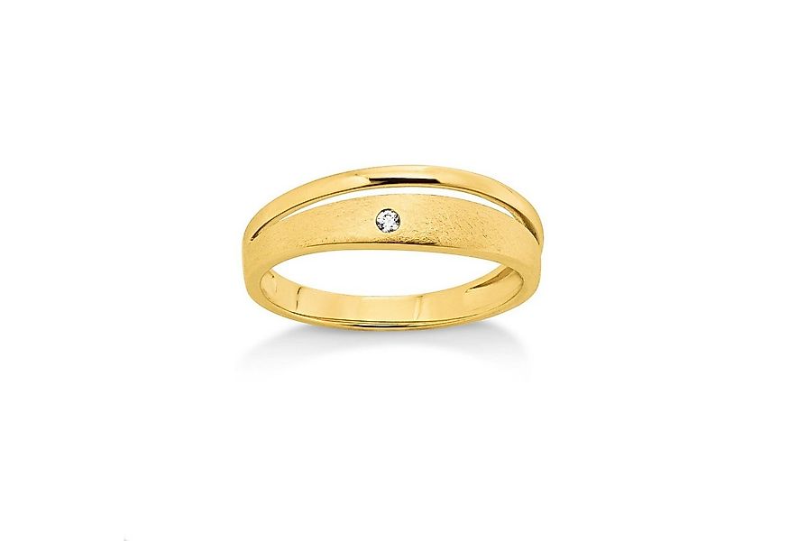 Orolino Fingerring Gold 585 glanz/matt mit Brillant 0,02ct. günstig online kaufen