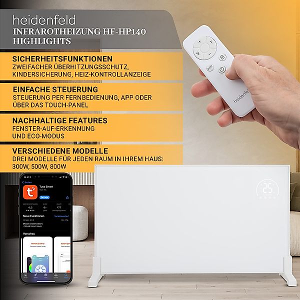 Heidenfeld Infrarotheizung HF-HP140, Elektro Heizung mit günstig online kaufen