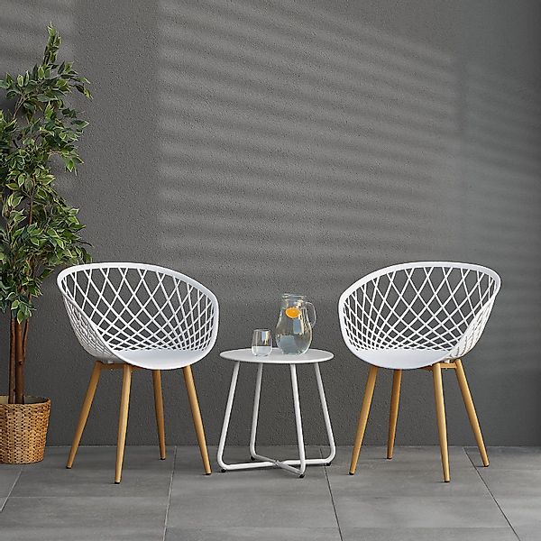 Homestyle4u Gartenstuhl Stuhl Balkonstuhl Massiv Gartenstuhl günstig online kaufen