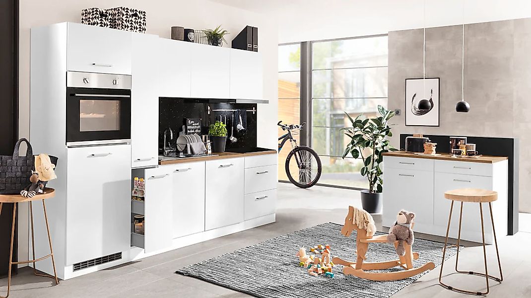 KOCHSTATION Küchenzeile »KS-Kehl«, mit E-Geräten, Breite 270 cm, inkl. Kühl günstig online kaufen