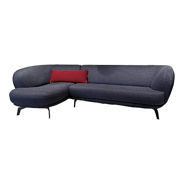Leolux Ecksofa Ecksofa Flint Stoff Varese Bleu Grau Blau Füße Rauchchrom günstig online kaufen