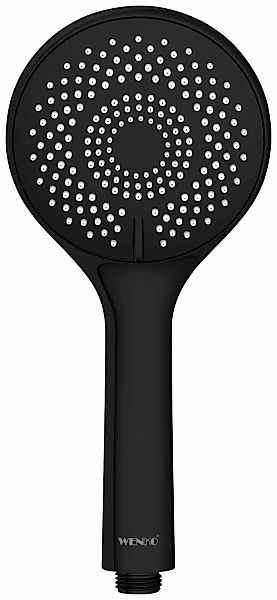 WENKO Handbrause "Watersaving" 1 Stk. tlg. Schwarz matt, Ø 11 cm günstig online kaufen