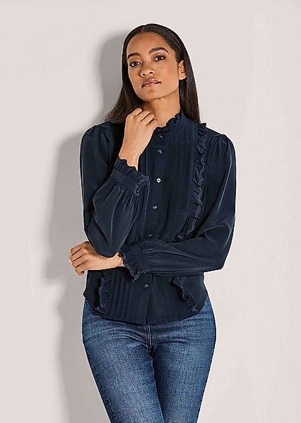 MADELEINE Langarmbluse Langarmbluse mit Stehkragen Viskosebluse mit bestick günstig online kaufen