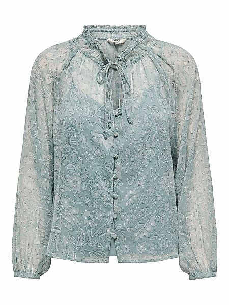 ONLY Chiffonbluse "ONLELIZA LIFE LS V-NECK STRING TOP WVN" günstig online kaufen