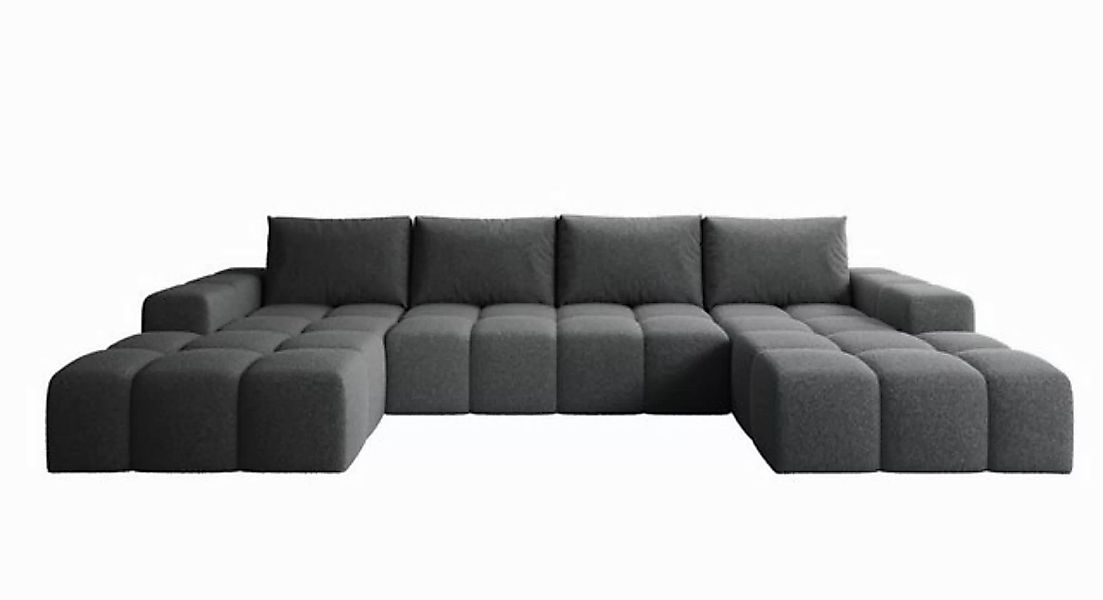 PROMETO Möbel Ecksofa Couch U-Form, Sofa U-Form Teddy-Bouclé - Stoff Cento günstig online kaufen