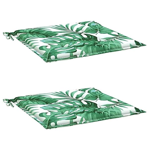 vidaXL Sitzkissen 2 Stk Blattmuster 50x50x4 cm Stoff 361068 günstig online kaufen