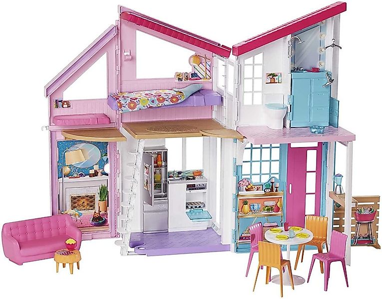 Mattel® Spielhaus Barbie FXG57 - Malibu Haus Puppenhaus 60 cm breit mit +25 günstig online kaufen