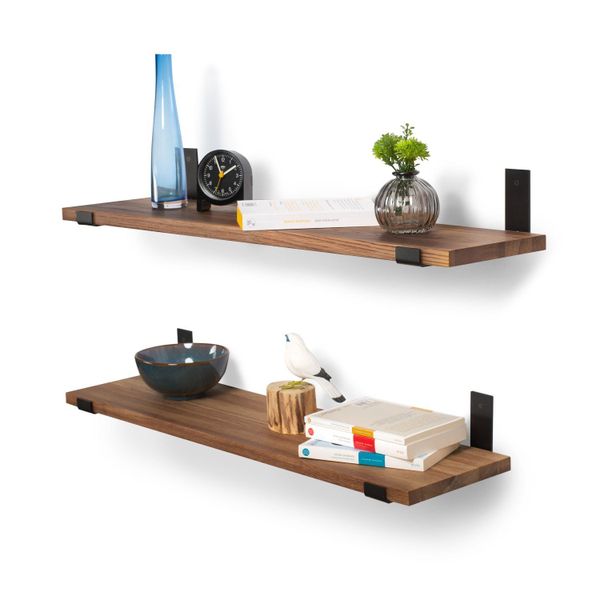 Rikmani Wandregal DOK Schweberegal Eiche schwarz günstig online kaufen