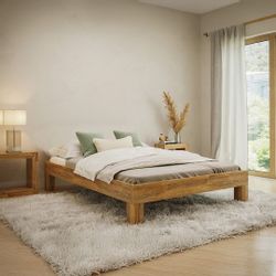 skølm. Massivholzbett Floki, mit Kopfteil, Eiche günstig online kaufen