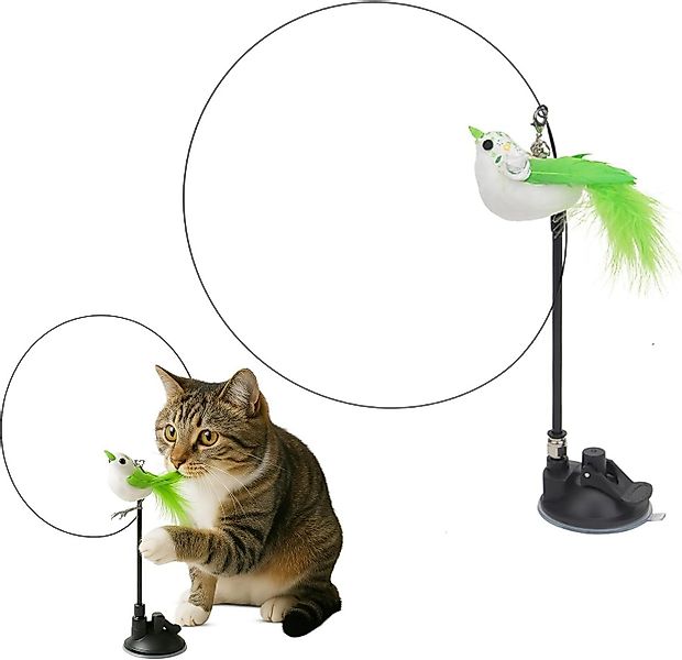FUNFY Tier-Intelligenzspielzeug Vogel mit Federn, Katzenangel Spielzeug 2 S günstig online kaufen
