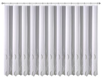 Stickereien Plauen Gardine "Ramona" Kräuselband 1 Stk. tlg. veredelt mit ec günstig online kaufen