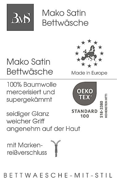 BETTWAESCHE-MIT-STIL Bettwäsche Mako Satin Bettwäsche Raute, Mako-Satin, 2 günstig online kaufen