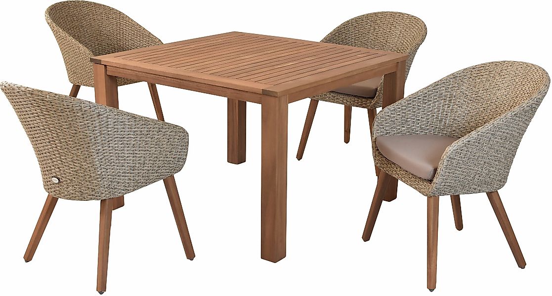 MERXX Garten-Essgruppe ""Arrone"", (Set, 9 tlg.), Beine aus Akazienholz günstig online kaufen