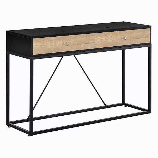 HOMCOM Konsolentisch Eingangstisch Modern für Wohnzimmer 2 Schubladen Metal günstig online kaufen