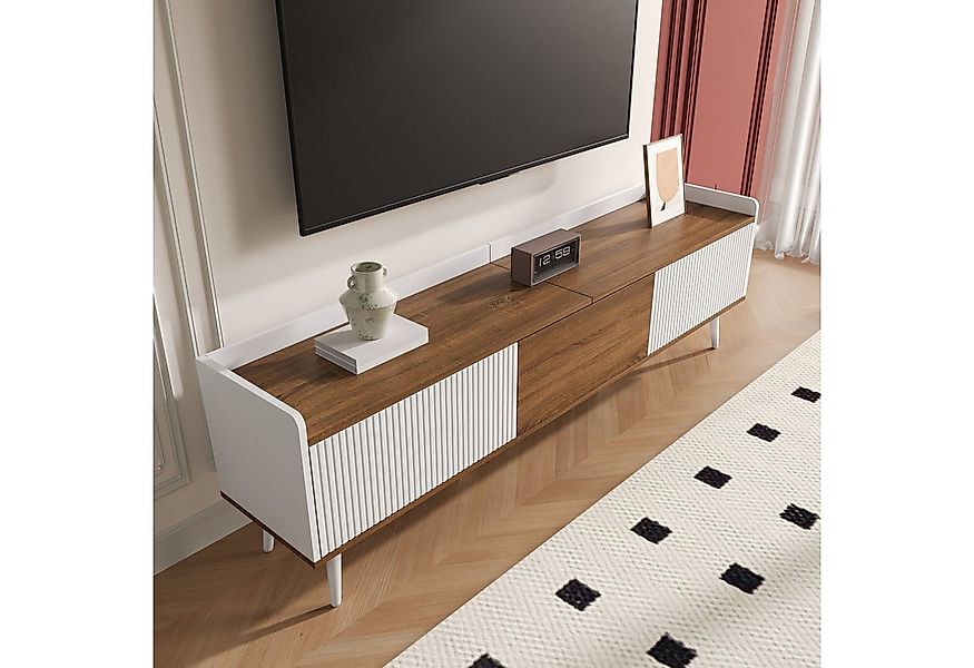 HAUSS SPOLE Lowboard mit Holzbeine,TV-Schrank Fernsehschrank mit natürliche günstig online kaufen