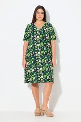 Ulla Popken Jerseykleid Jerseykleid Blüten A-Linie günstig online kaufen